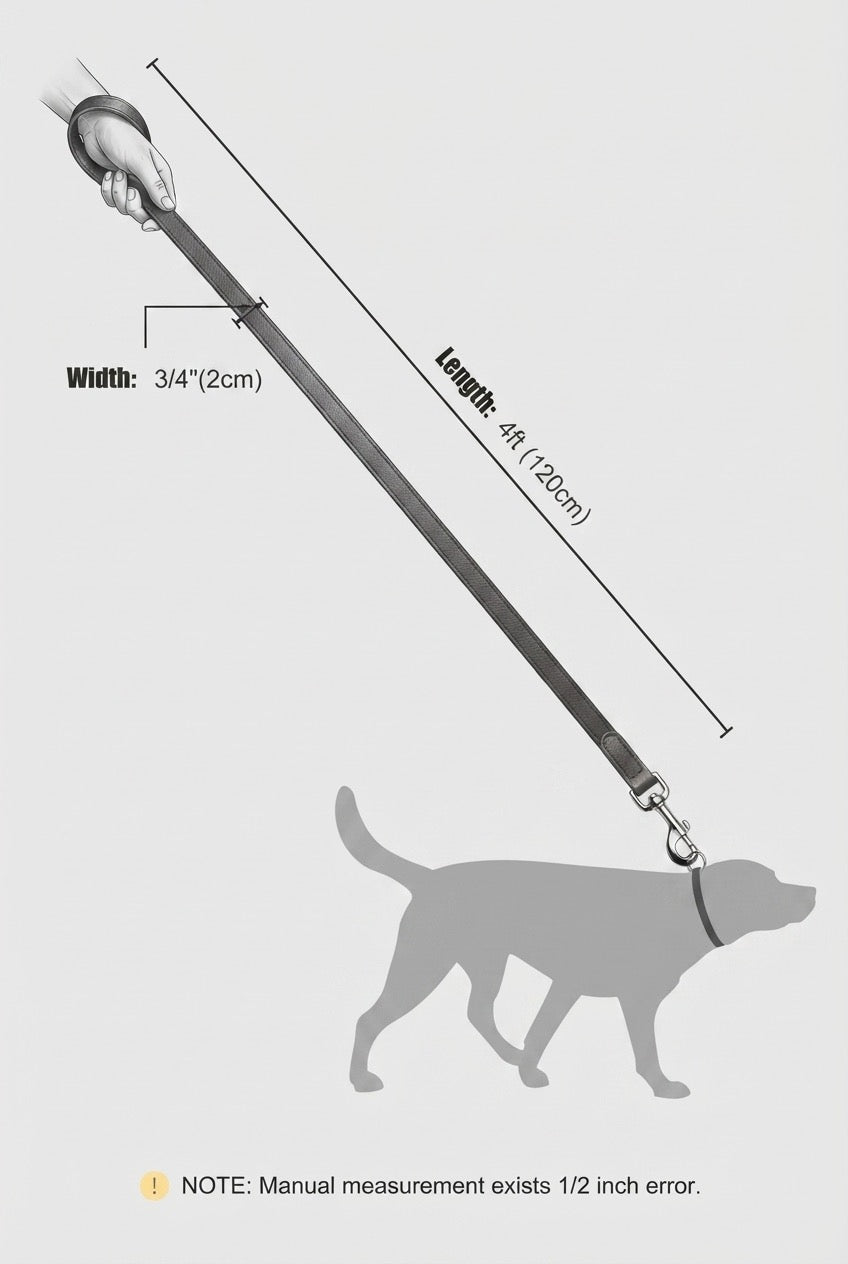 120cm Pet Dog Leash Soft PU Leather Padded