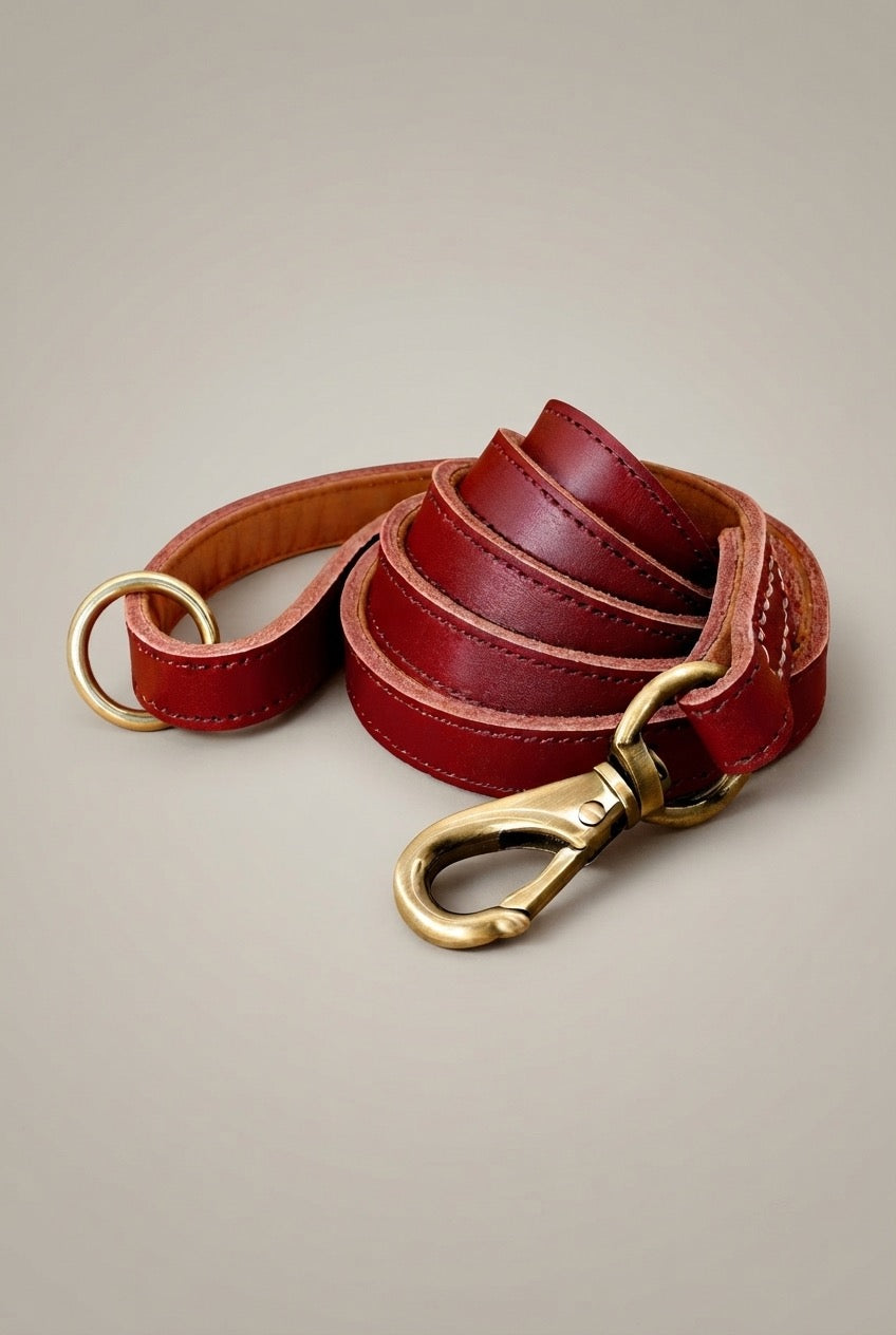 Real Leather Dog Leash D