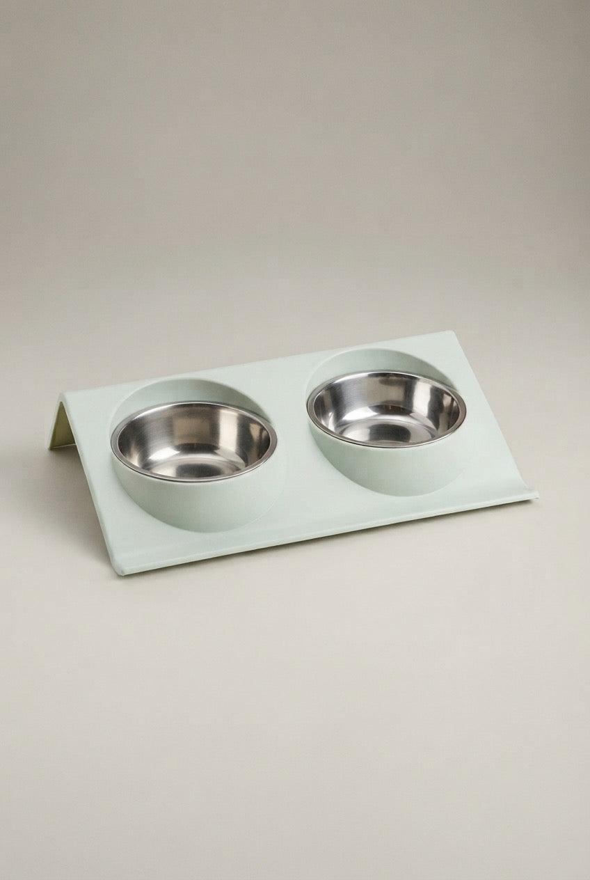Deluxe Double Pet Bowl Station – Hygienic Stainless Steel Feeder for Cats & Dogs