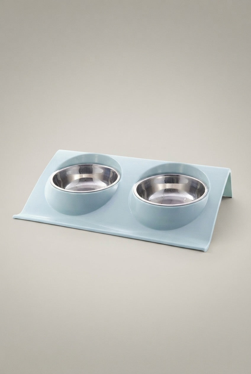 Deluxe Double Pet Bowl Station – Hygienic Stainless Steel Feeder for Cats & Dogs
