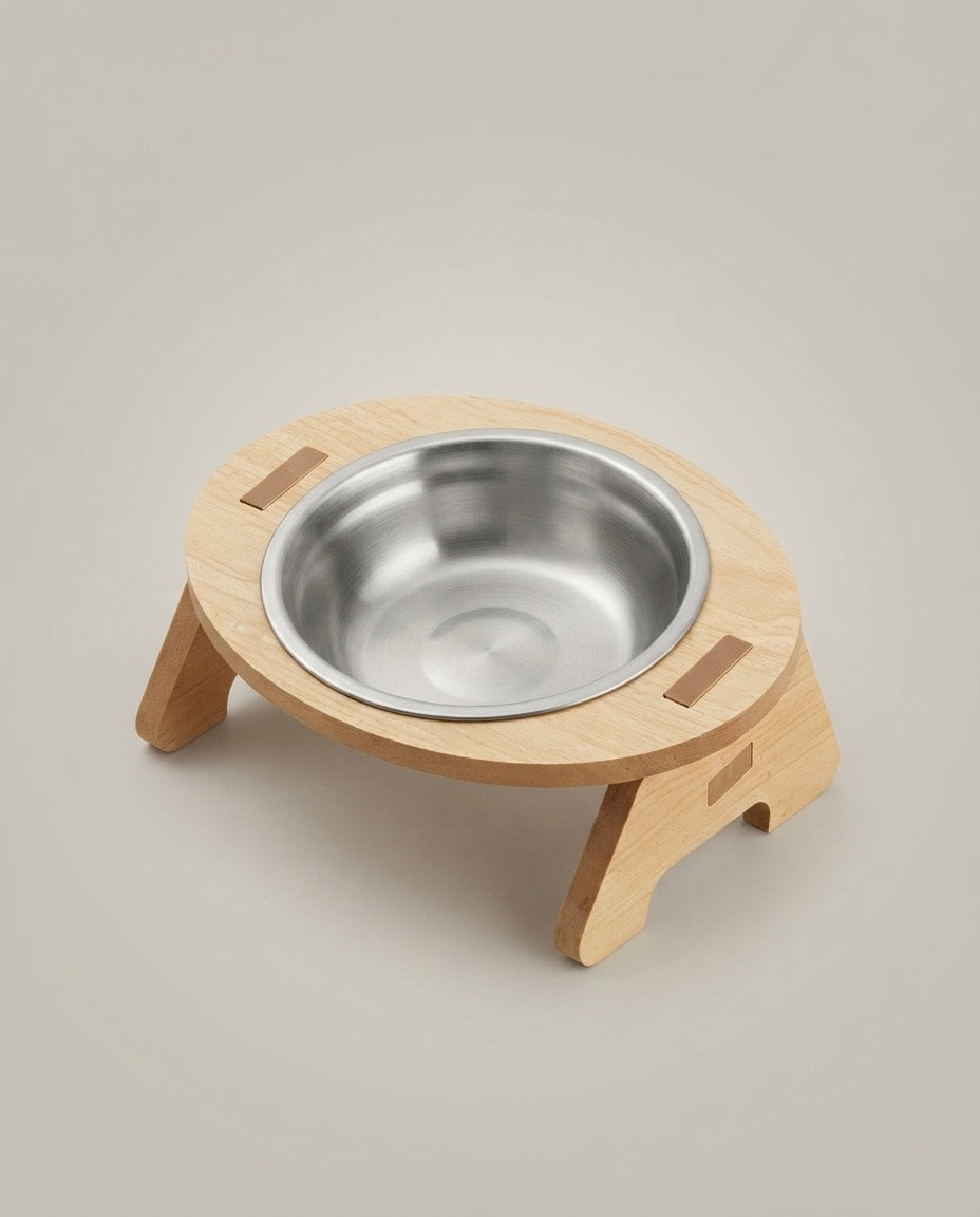 Nordic Style Wooden Pet Feeding Station – Stable, Hygienic & Ergonomic Raised Bowls