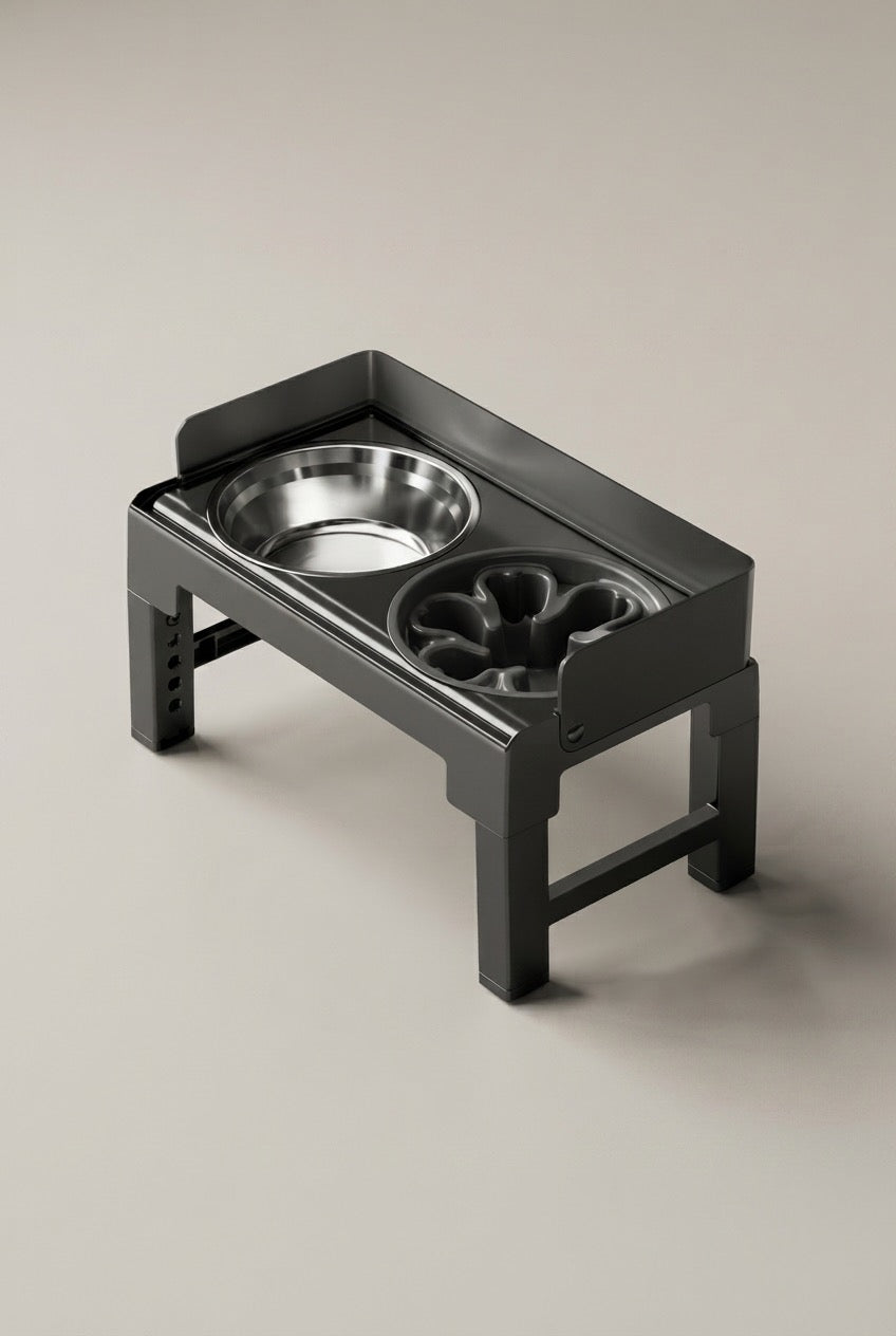 Premium Raised Dog Feeder with Stainless Steel Bowls